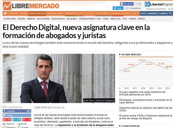 Entrevista Libertad Digital Julián Plaza GlobalNET Legal Entrevista Libertad Digital Julián Plaza